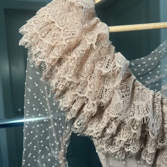 House of CB, Light Pink, Sorrel Tulle Asymmetric Minidress, XS -  threedaughtersproperties.com